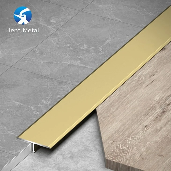 matt gold color T shape tile trim